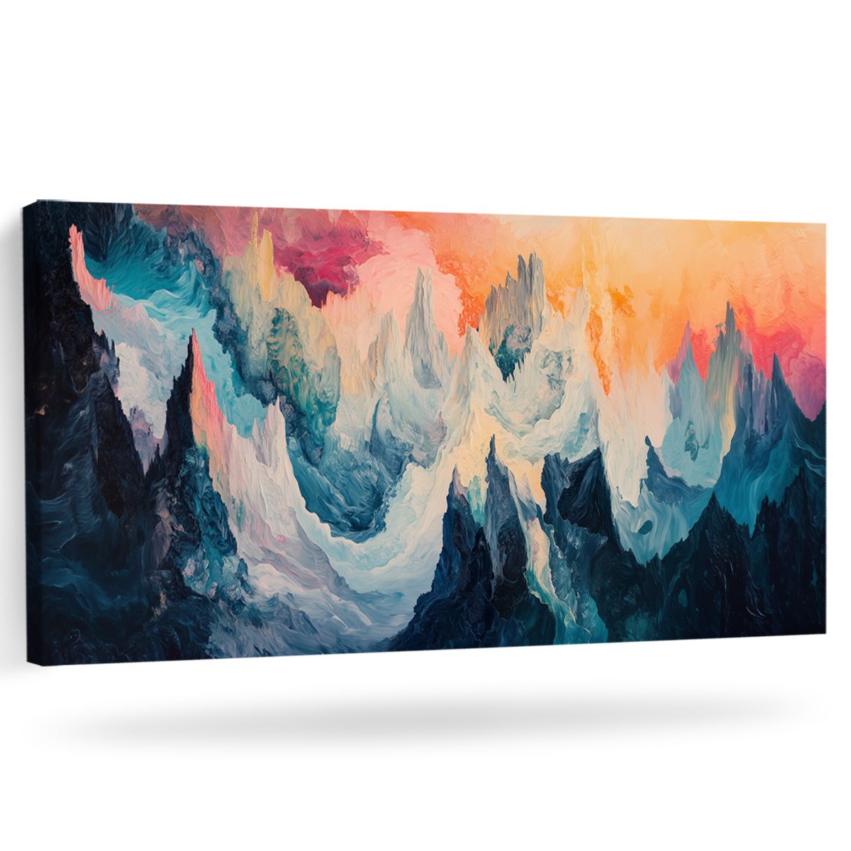 Celestial Peaks Landscape Abstract Canvas Wall Art for Living Room