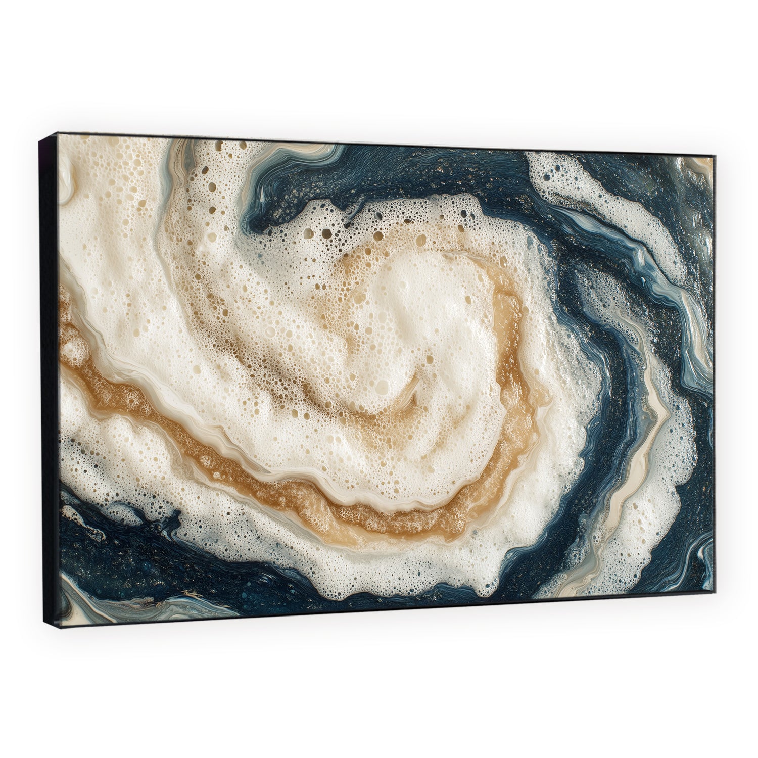 Abstract Seafoam Swirl Acrylic Canvas Wall Art Print