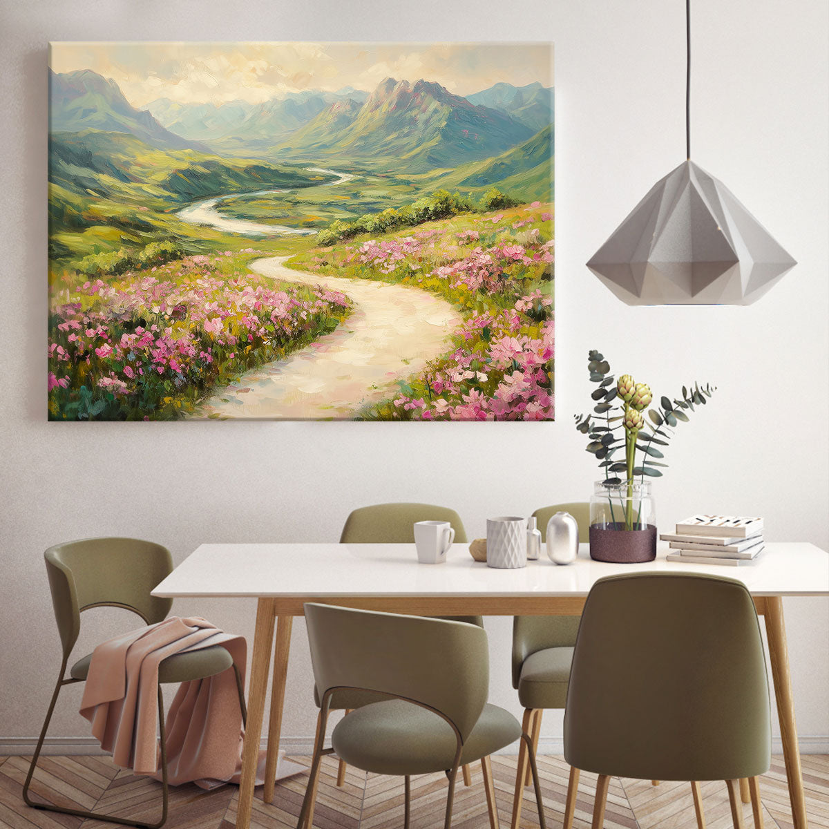 Blooming Valley Pathway Fine Arts Print