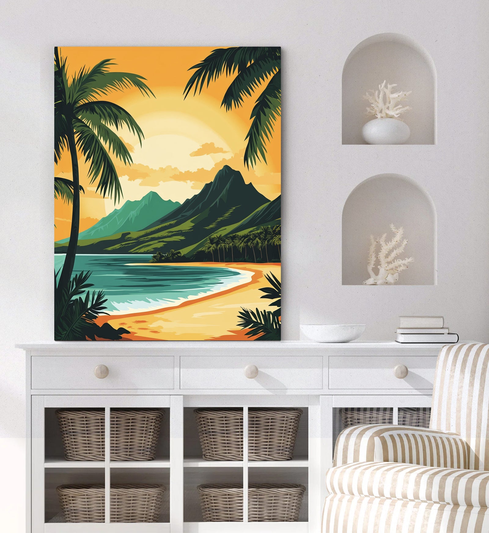 Hawaiian Sunset Modern Wall Artwork