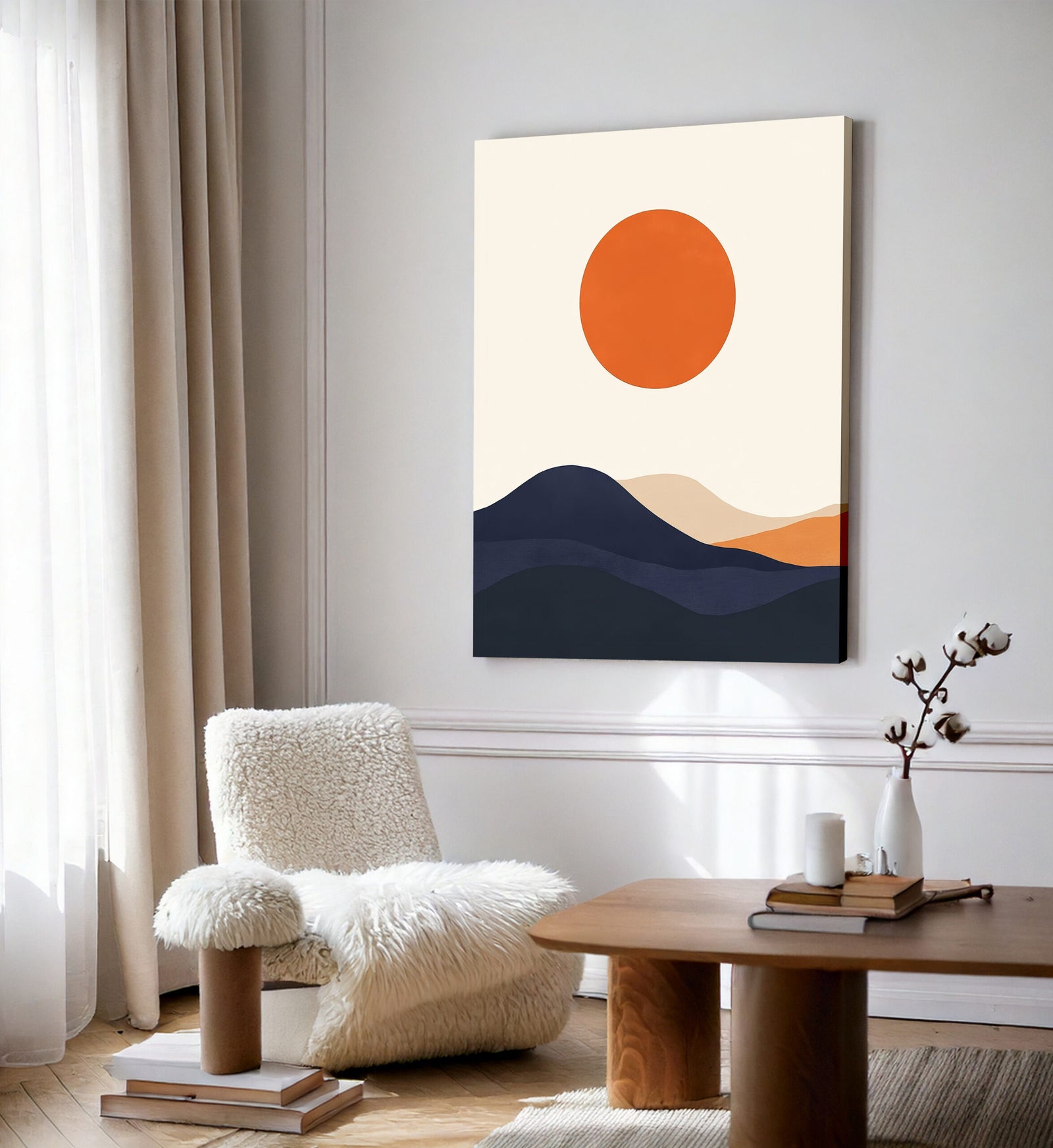 Golden Hour Minimalist Acrylic Art Wall