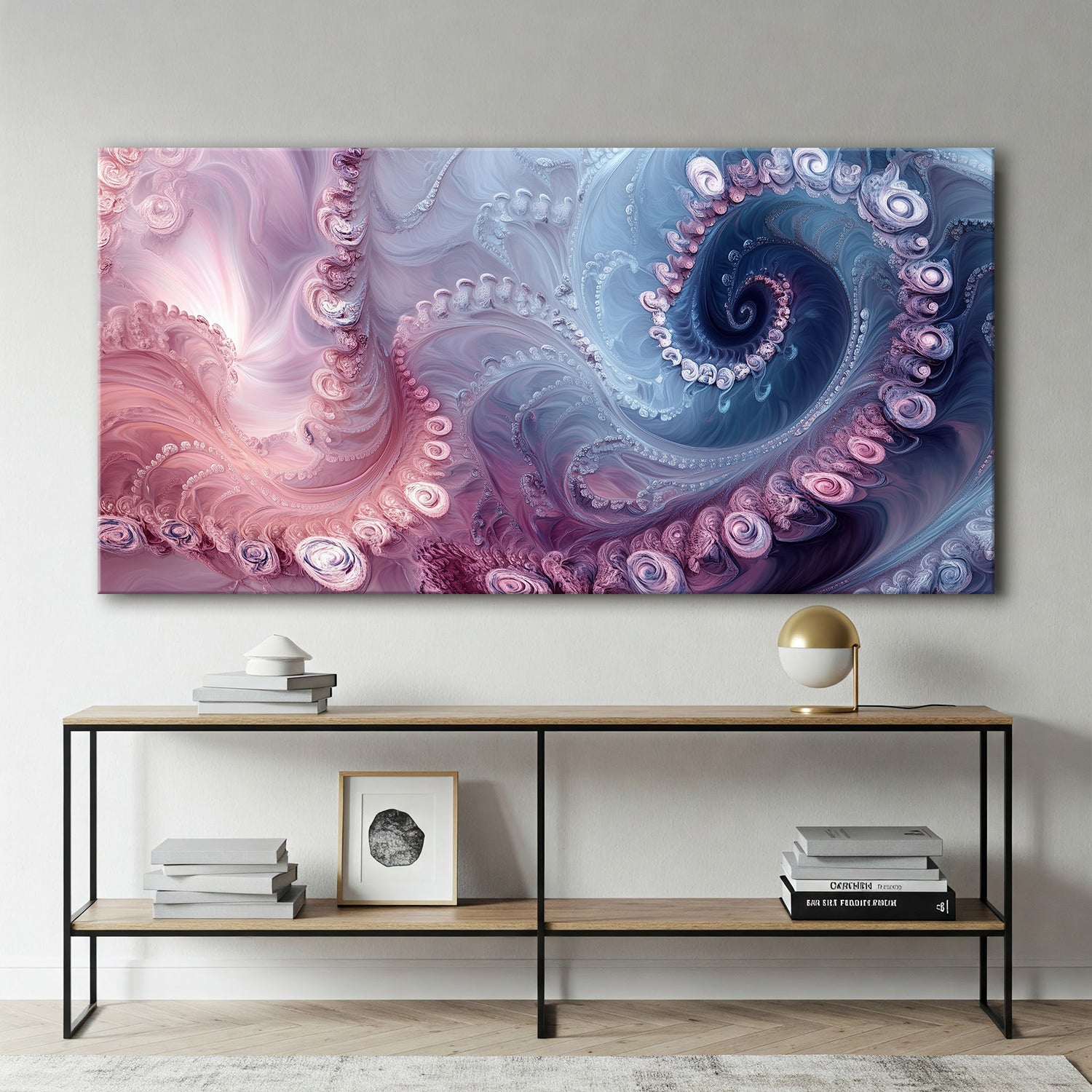 Fluid Abstract Canvas Art in Beige and Neutral Tones