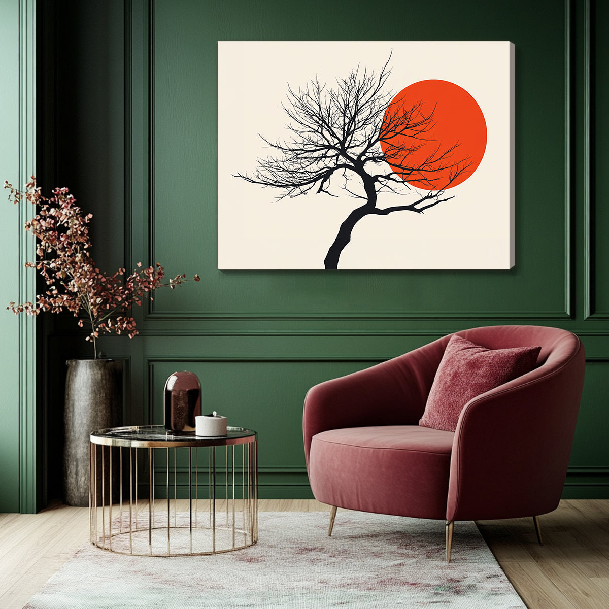 Sunset Serenity Vintage Abstract Landscape Art