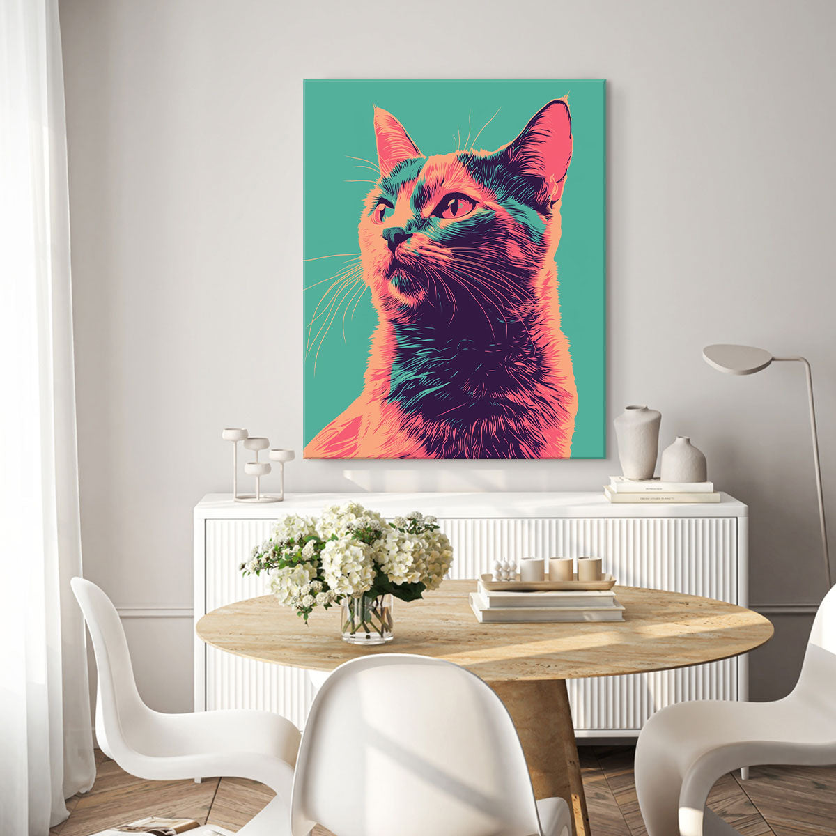 Vibrant Cat Modern Wall Artwork