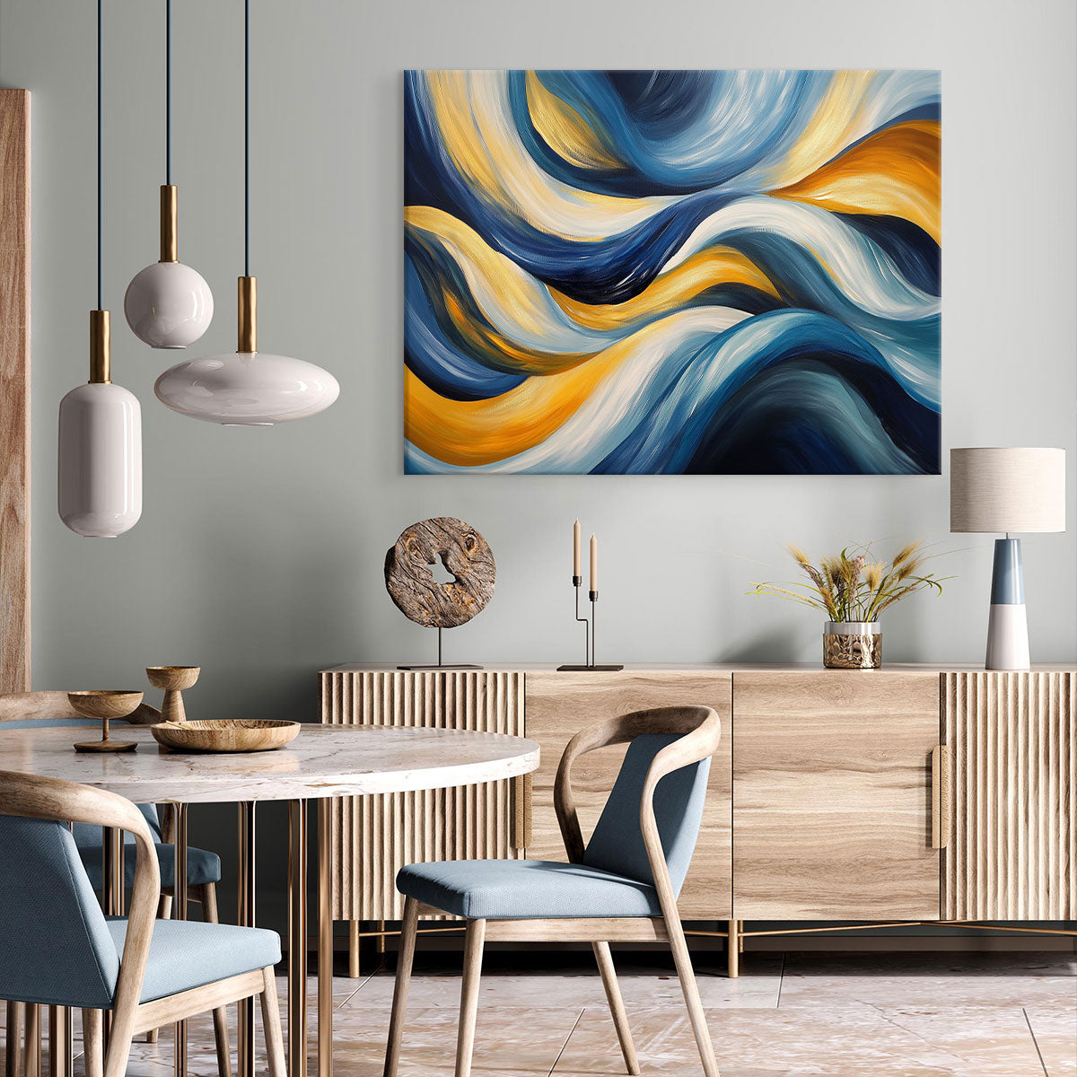 Color Blocks Abstract Minimalist Canvas Wall Art
