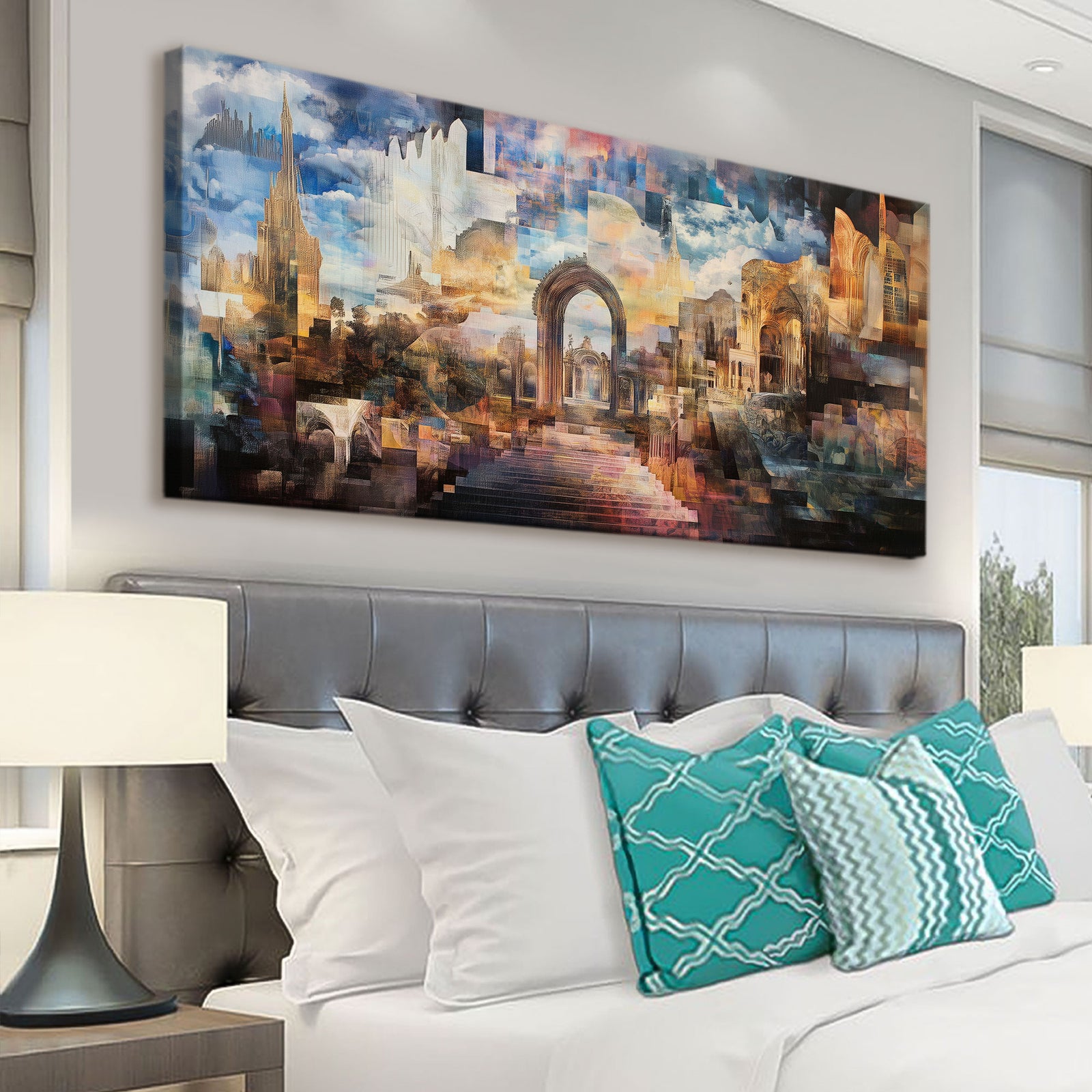 Surreal Architecture Abstract Canvas Wall Art for Living Room