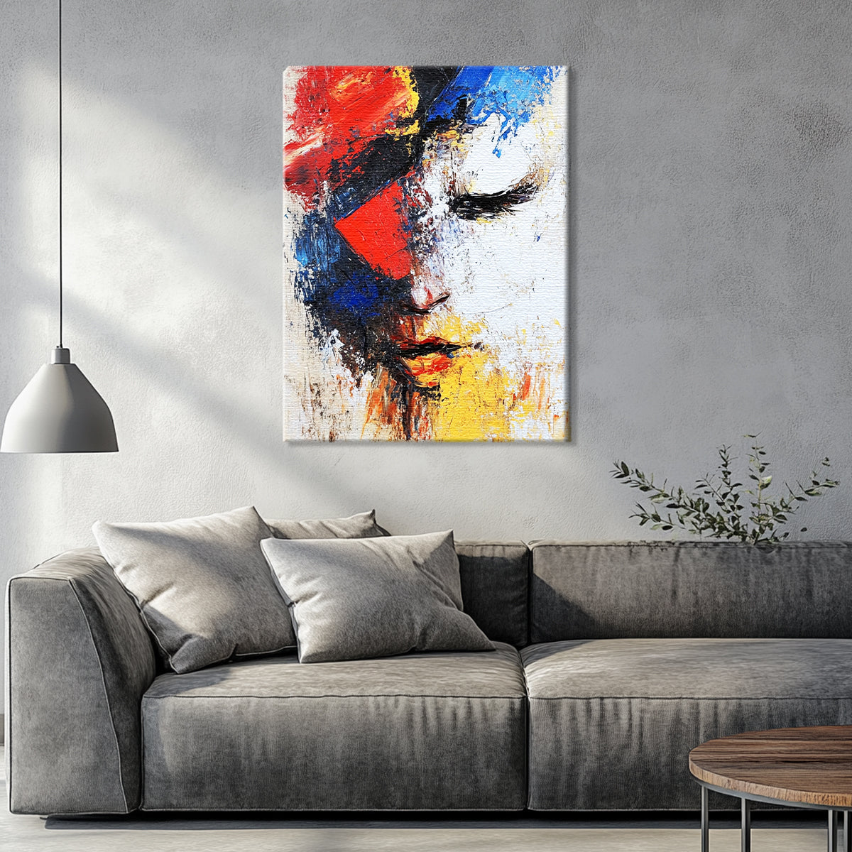Dreaming Colors Abstract Portraiture Canvas Wall Art for Living Room