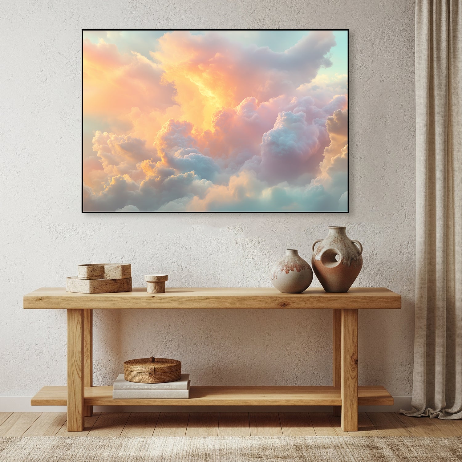 Dreamlike Cloud Formation Digital Canvas In Pastel Hues