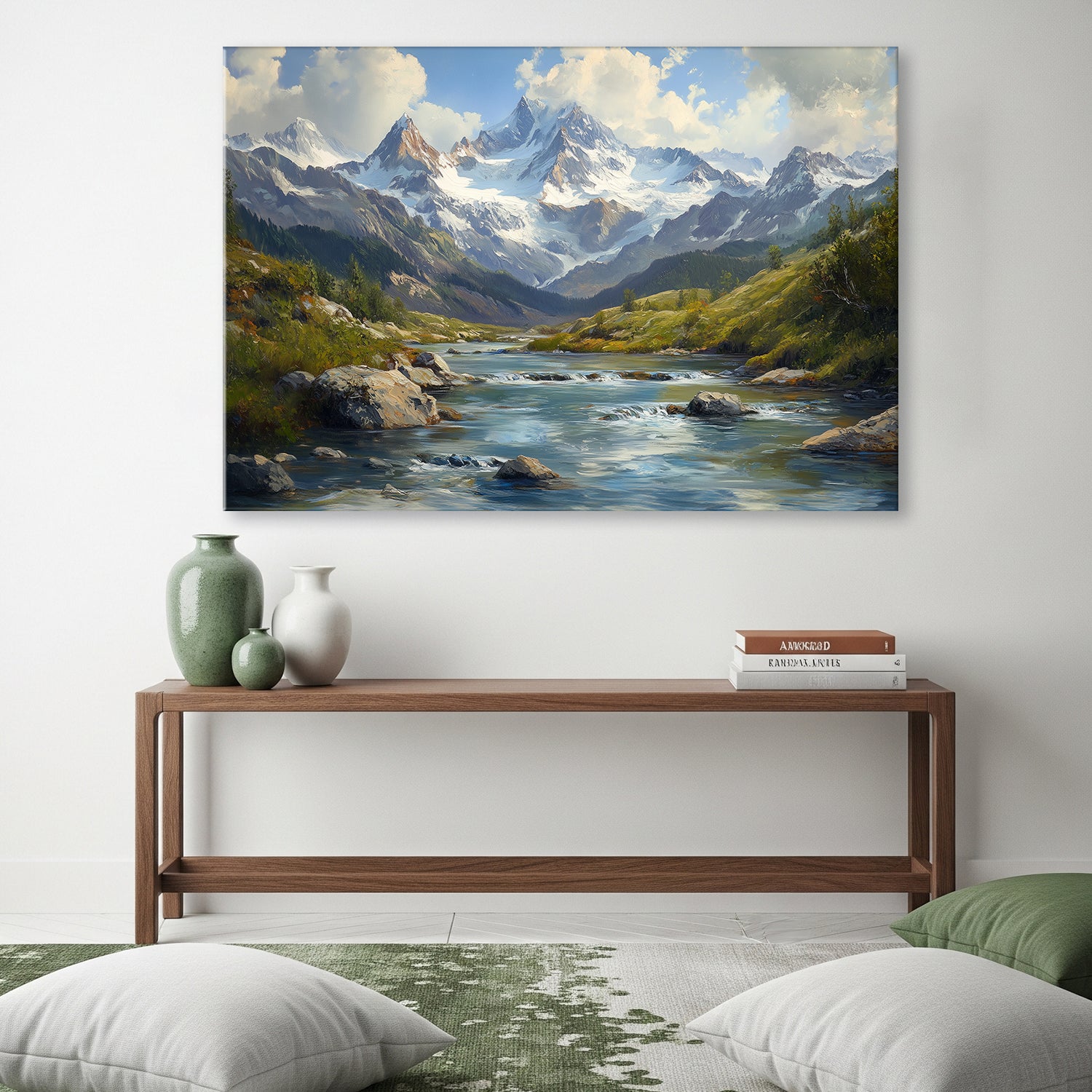 Mountain Landscape Fine Art Oil Painting Canvas Print