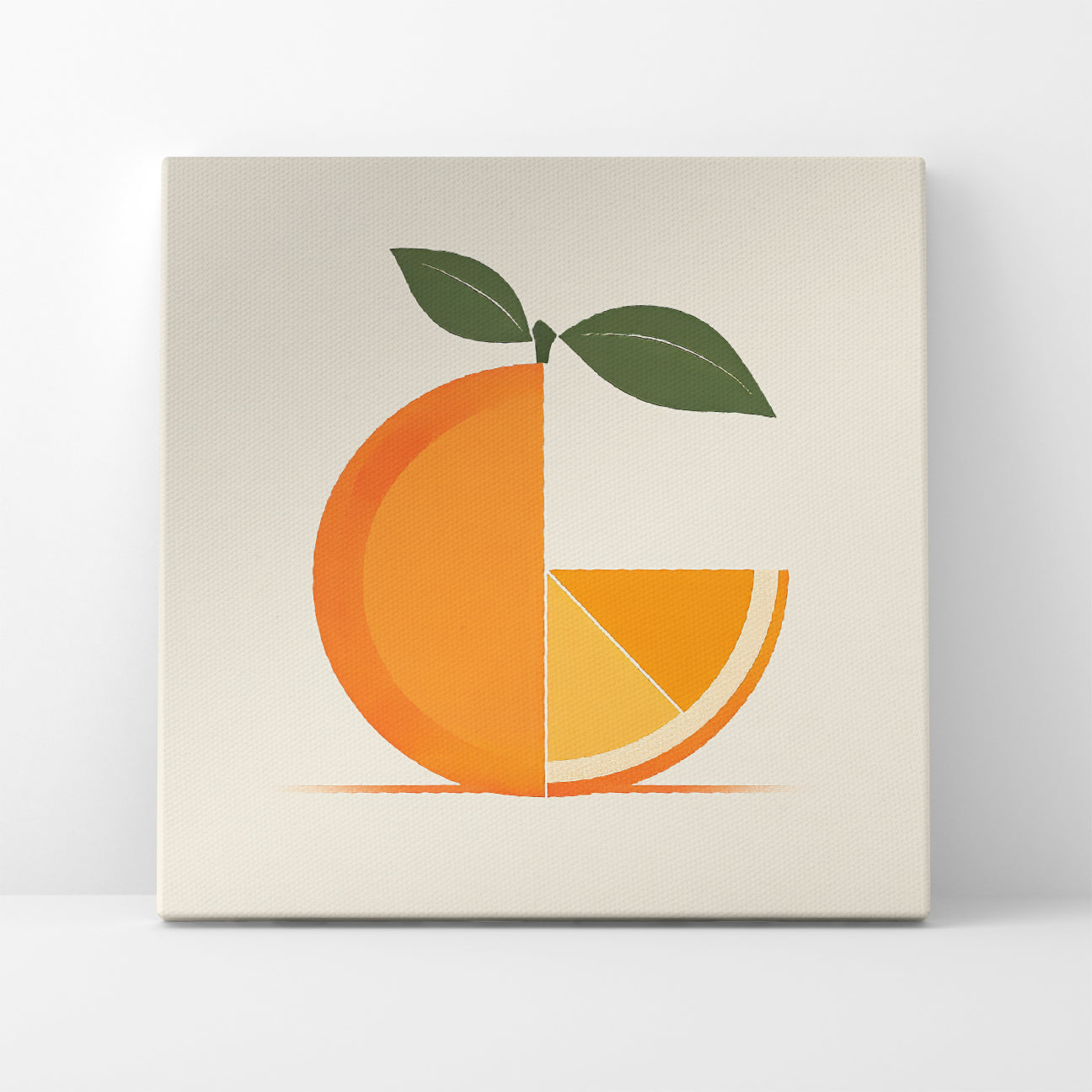 Modern Geometric Orange Slice Canvas Minimalist Wall Art For Your Kitchen
