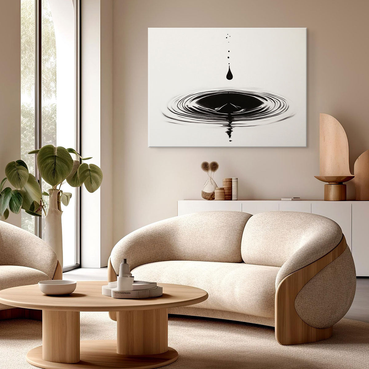 The Movement of Water – Minimalist Ripple Effect Canvas Wall Art