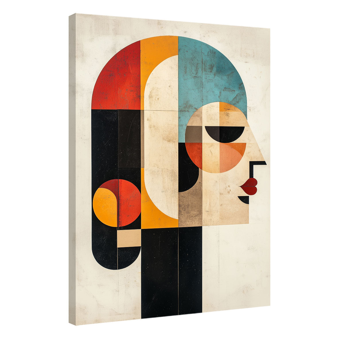 Geometric Art Style Woman Side Profileư