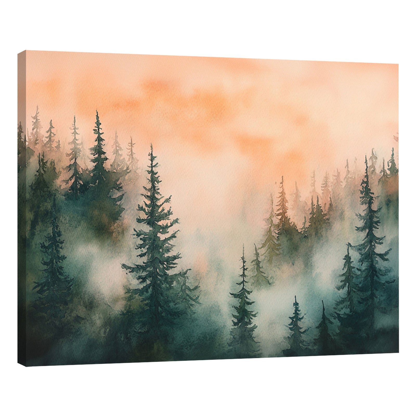 Forest Watercolor - Minimalist Canvas Wall Art