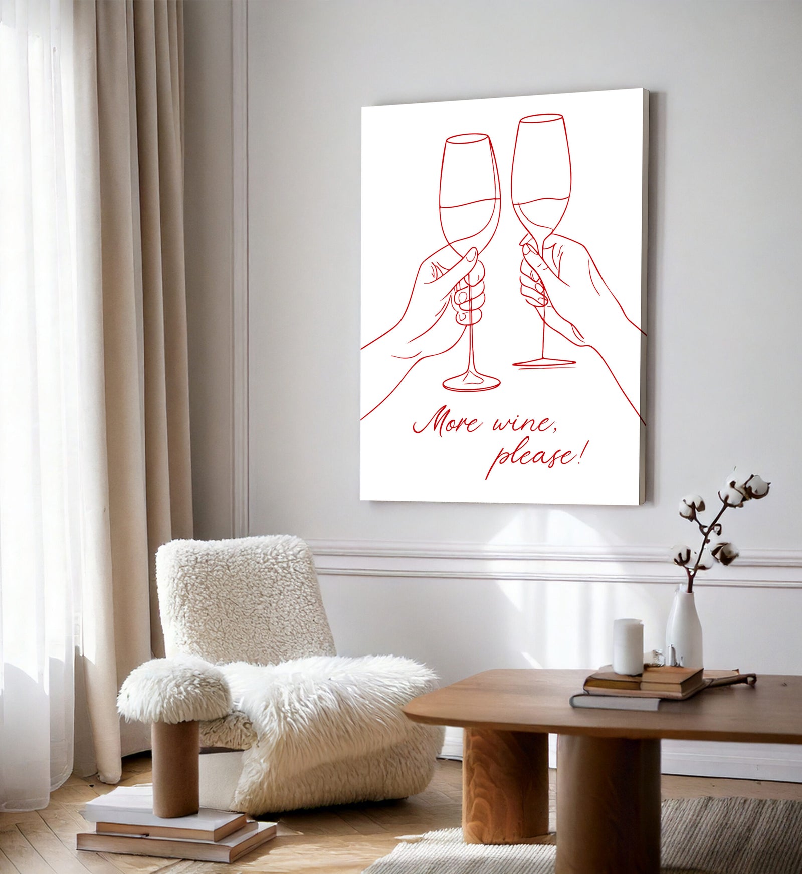 More Wine, Please Minimalist Wall Art