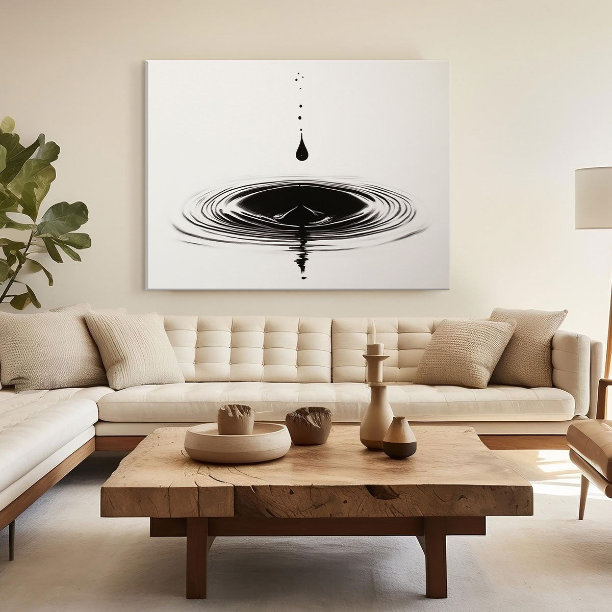 The Movement of Water – Minimalist Ripple Effect Canvas Wall Art