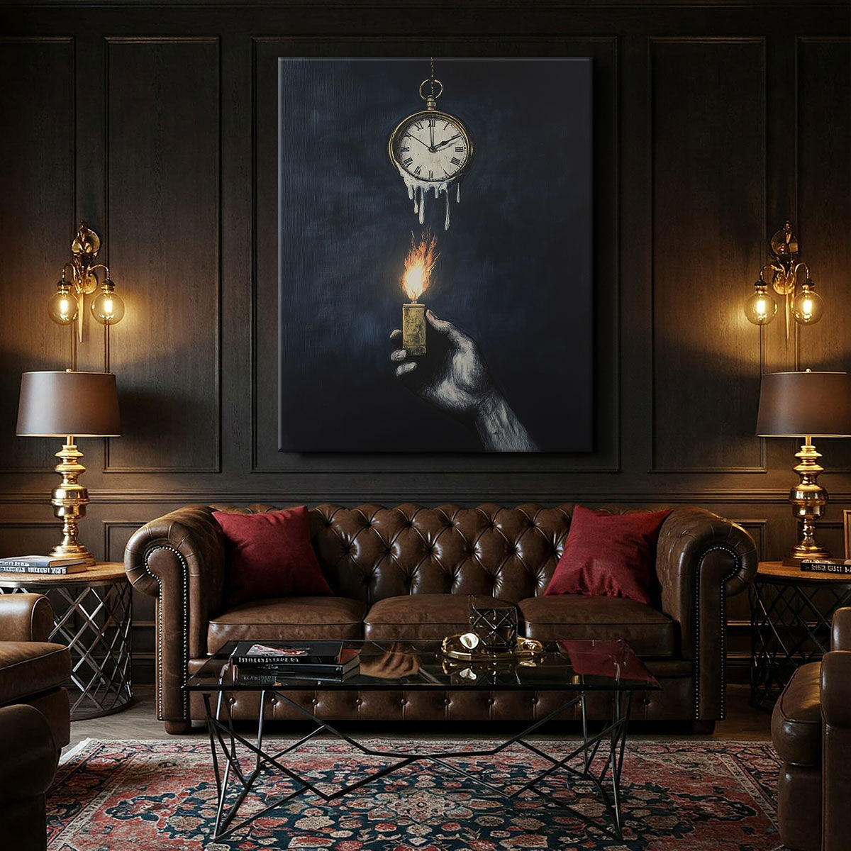 Clock Surreal Mixed-Media Canvas Wall Art