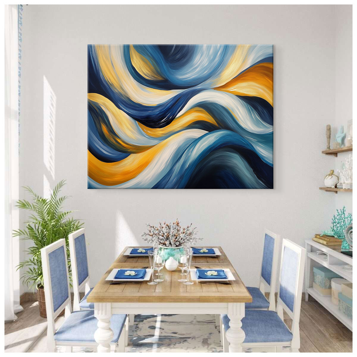Color Blocks Abstract Minimalist Canvas Wall Art
