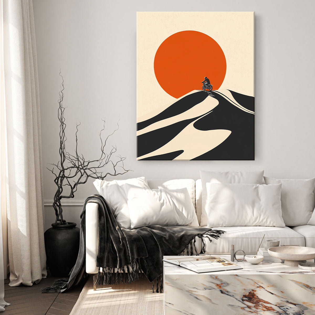 Adventure Rider Sunset Abstract Wall Art