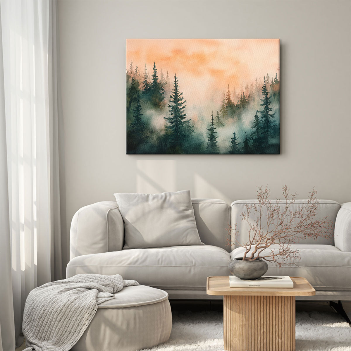 Forest Watercolor - Minimalist Canvas Wall Art