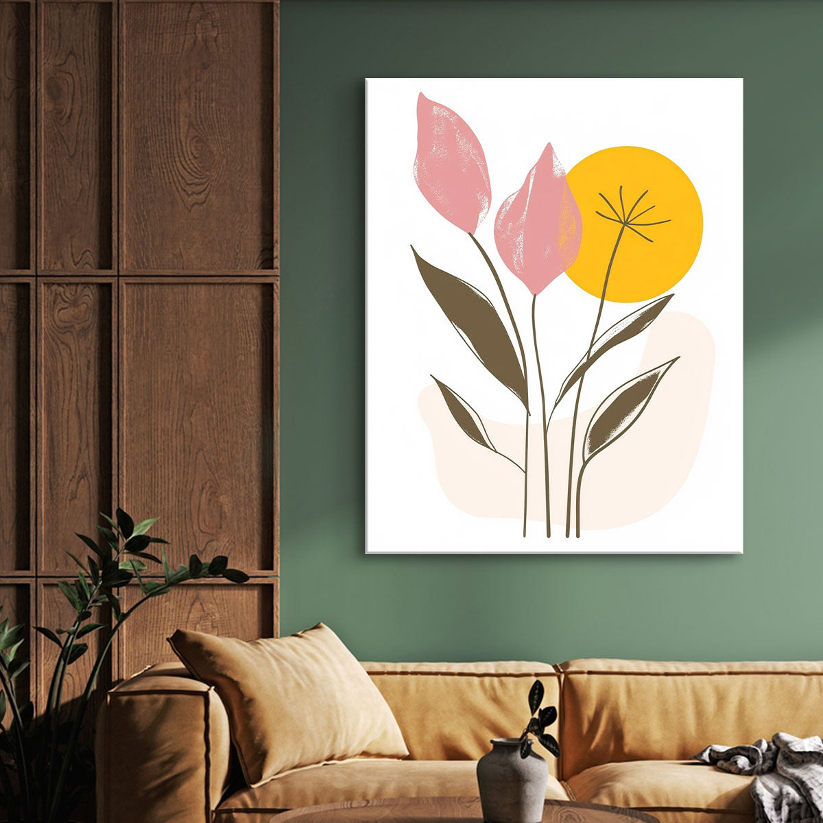 Modern Botanical Sunshine Abstract Wall Art