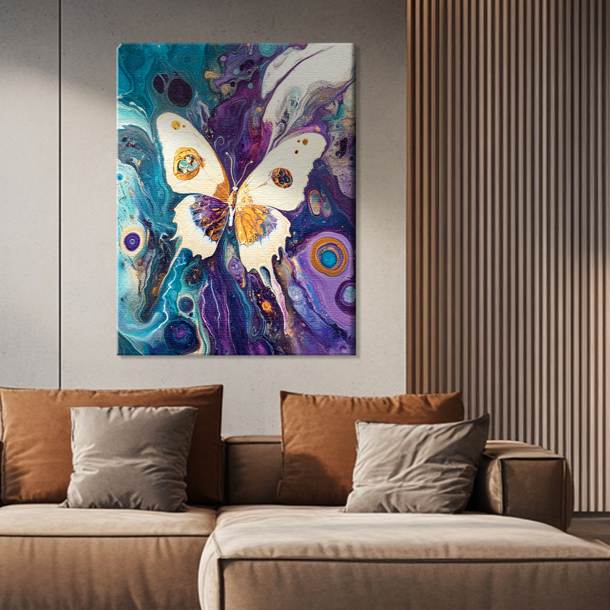 Ethereal Flight Fluid Art Abstract Canvas Wall Art