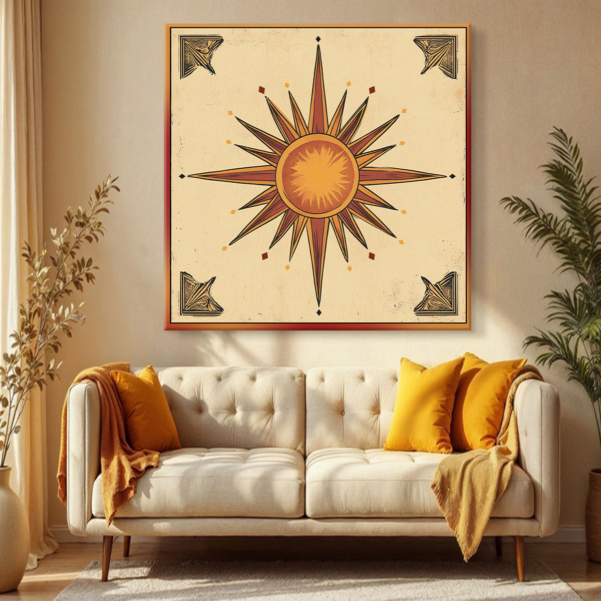 Ornate Compass Rose Boho Wall Decor