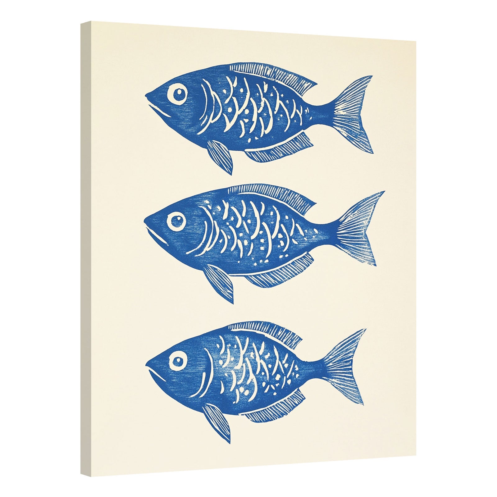 Indigo Fish Trio Modern Wall Artwork