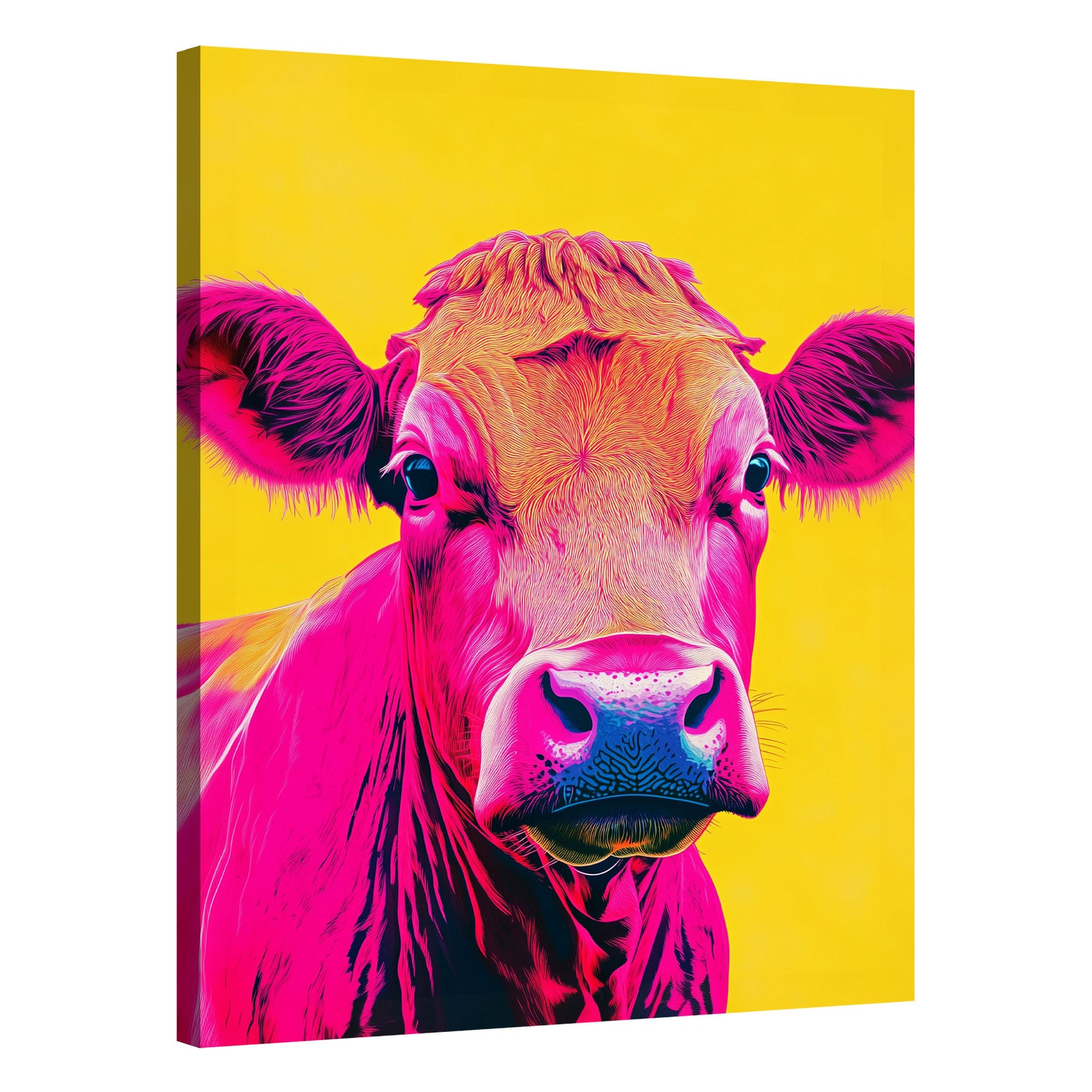 Neon Cow Pop Art Colorful Canvas Wall Art