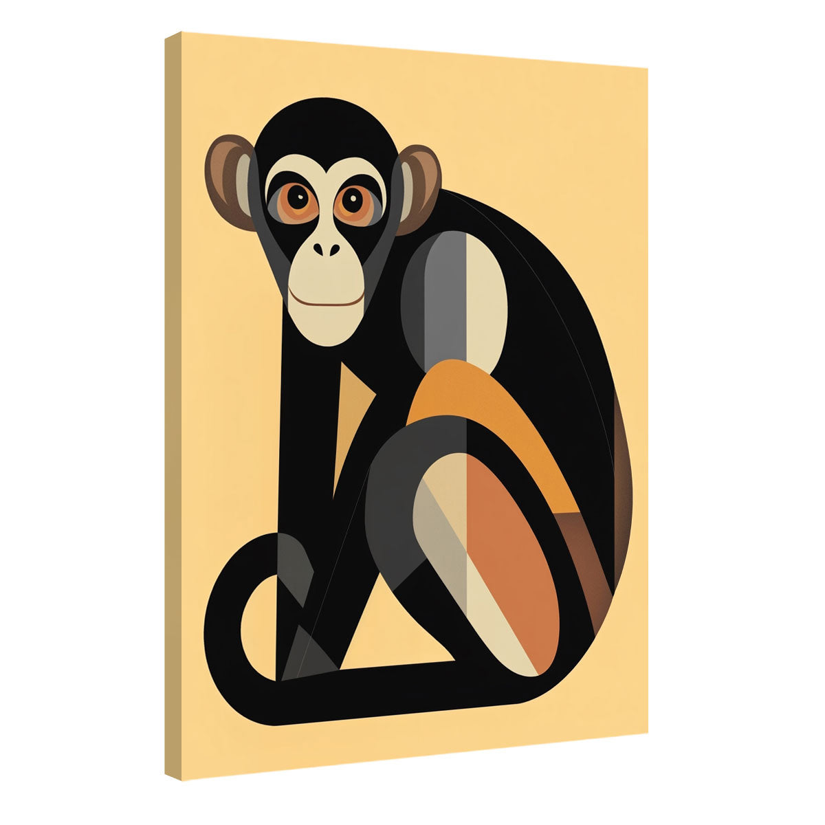 Geometric Art Monkey Canvas Wall Art