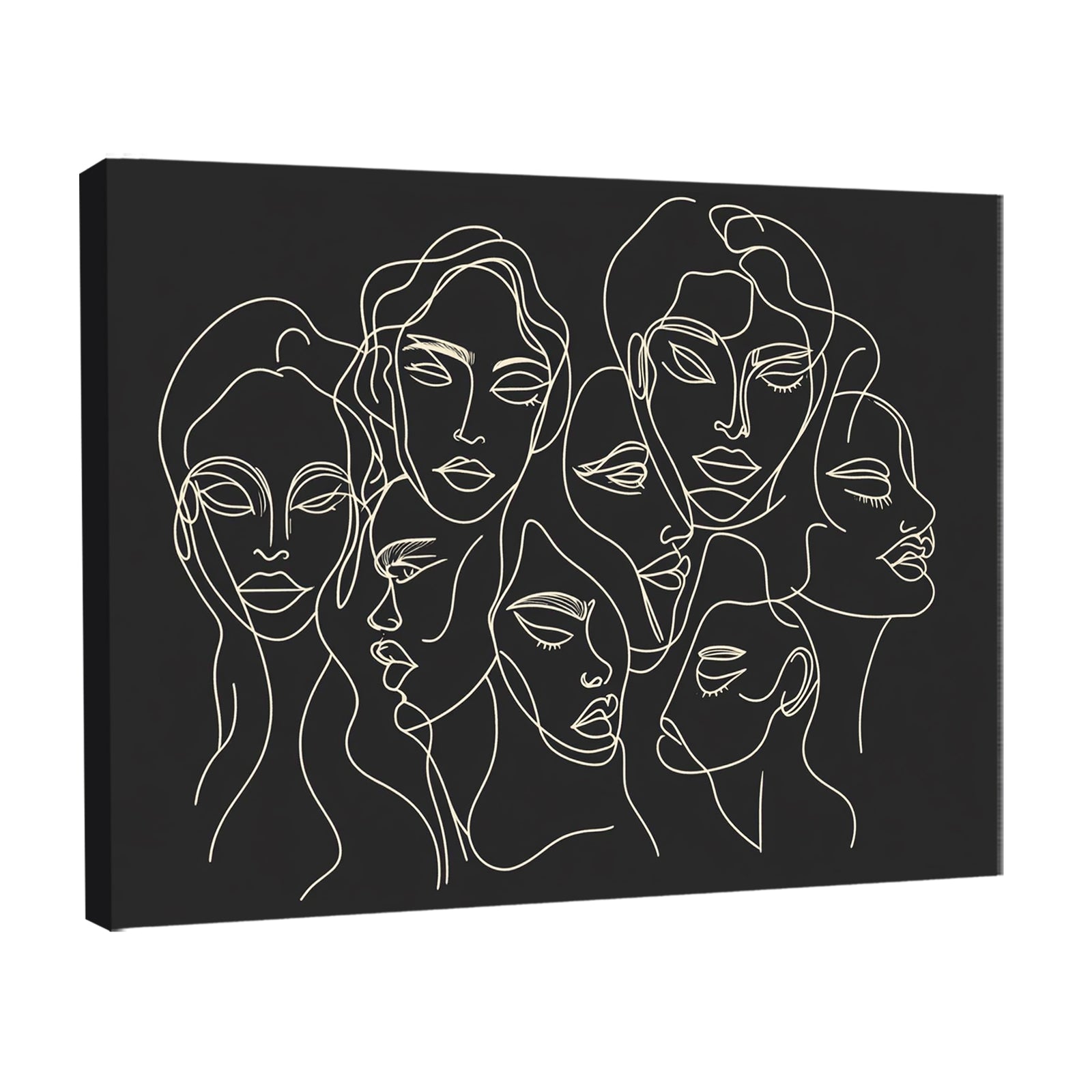 Faces Of Femininity Black Minimalist Abstract Artwork
