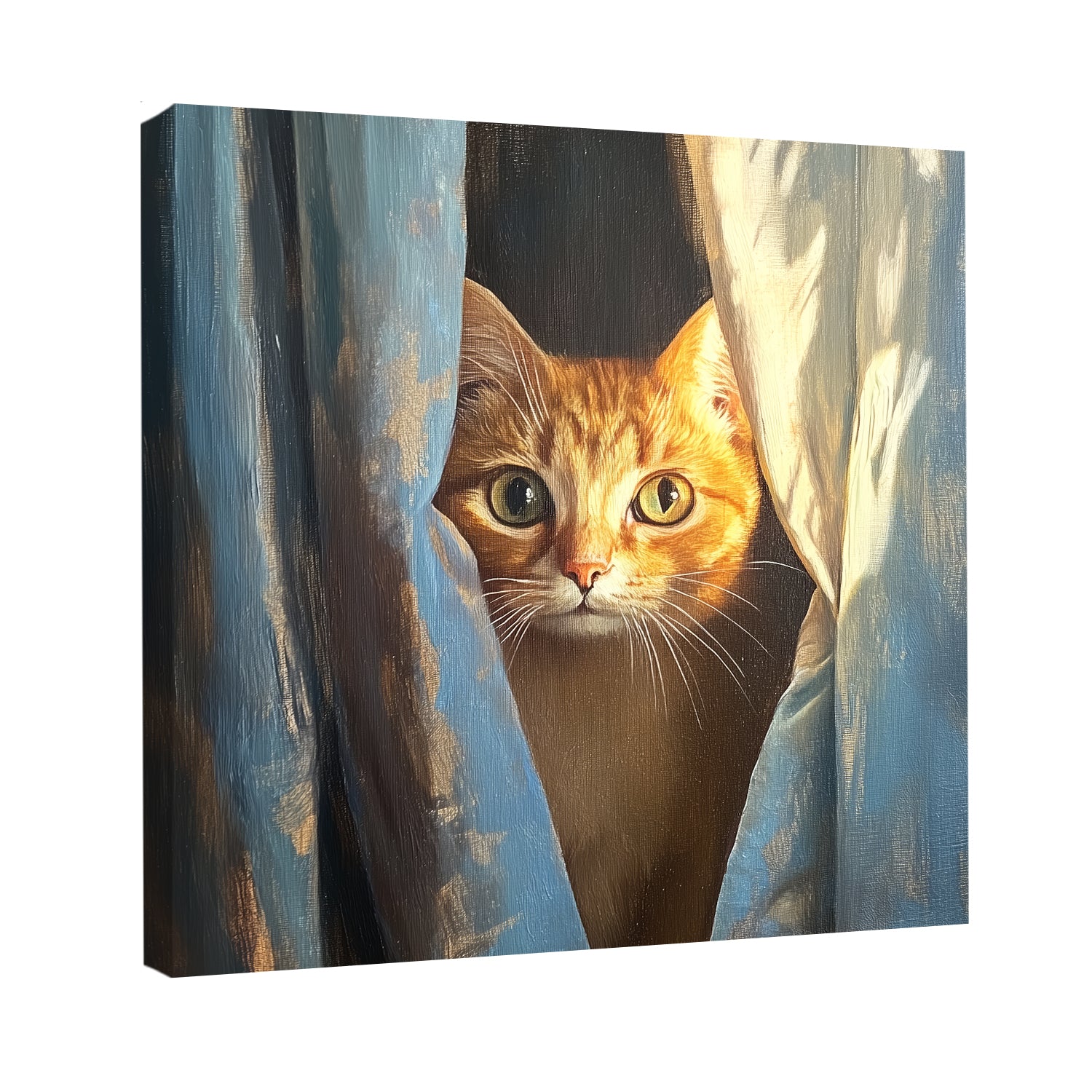 Cat at Window - Fine Art Oil Style Canvas Wall Art
