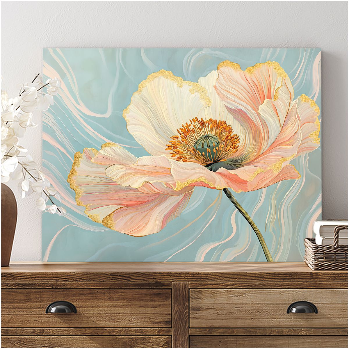 Breeze Floral Abstract Floral Canvas Print for Living Room