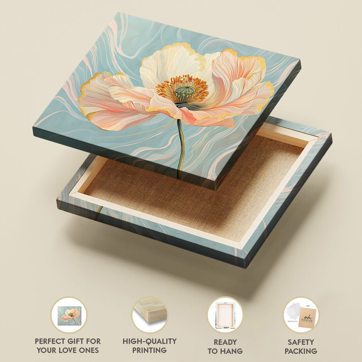 Breeze Floral Abstract Floral Canvas Print for Living Room