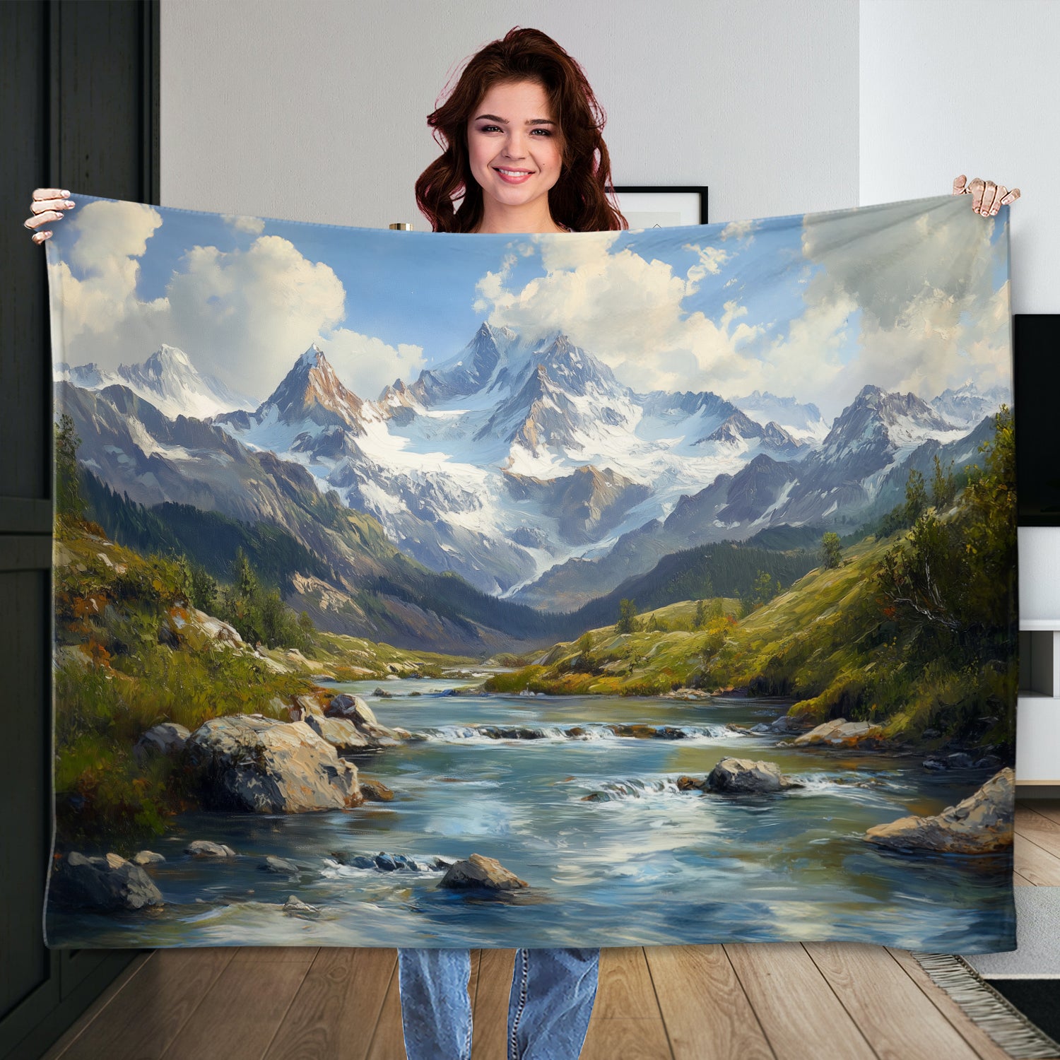 Mountain Landscape Fine Art Oil Painting Canvas Print