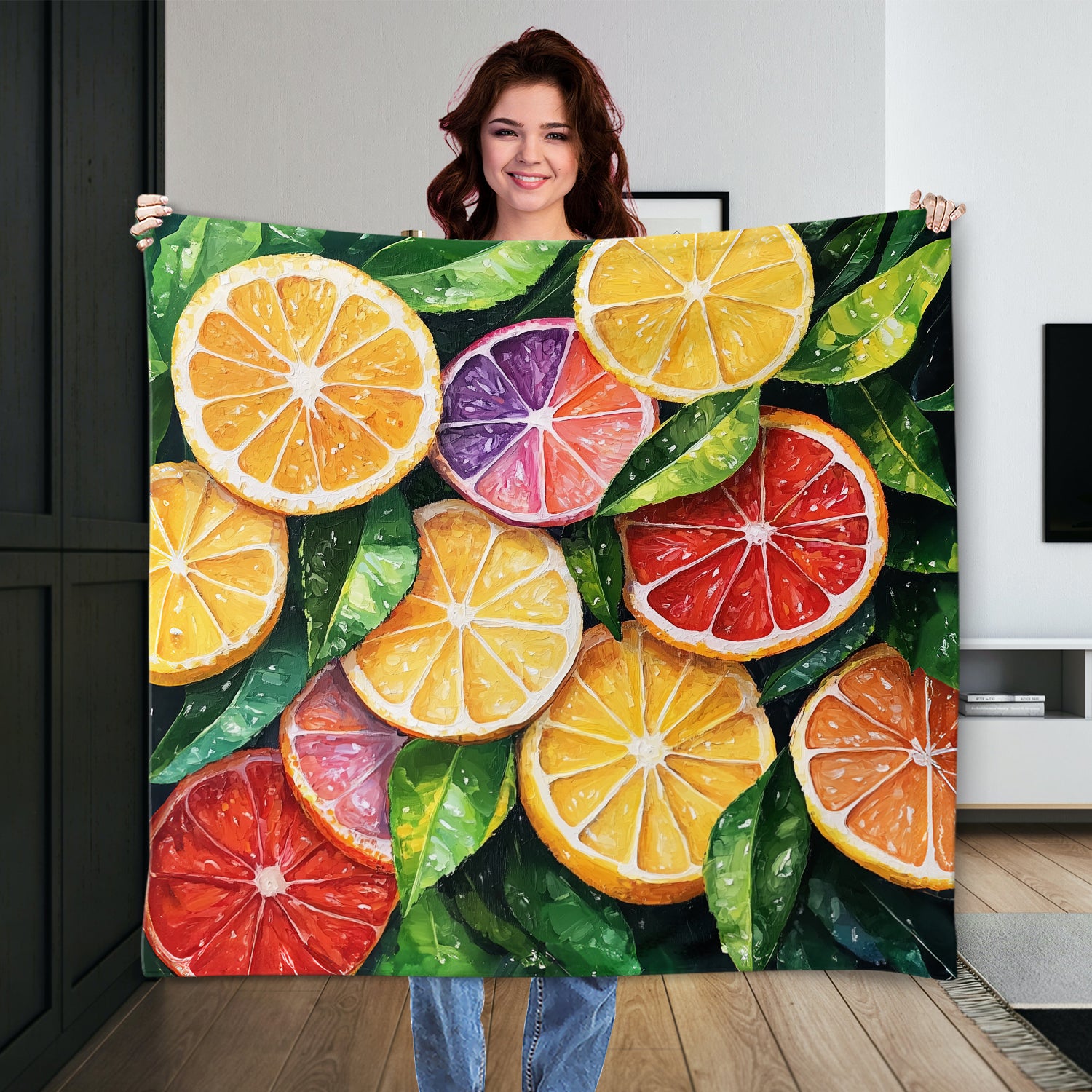 Watercolor Citrus Slices Canvas Print with Fresh Summer Feel