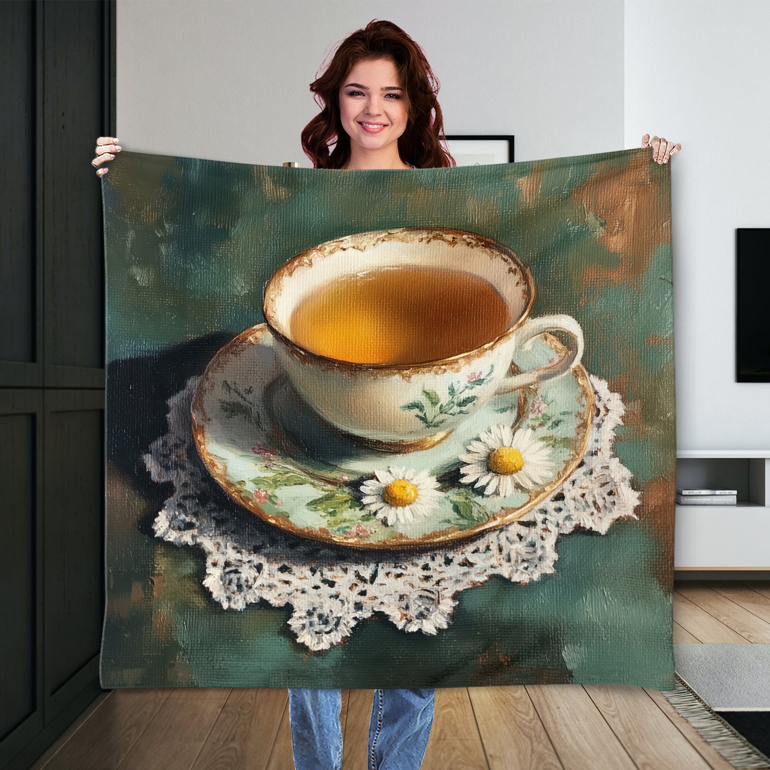 Delicate Teacup Oil Painting Fine Art Canvas Print