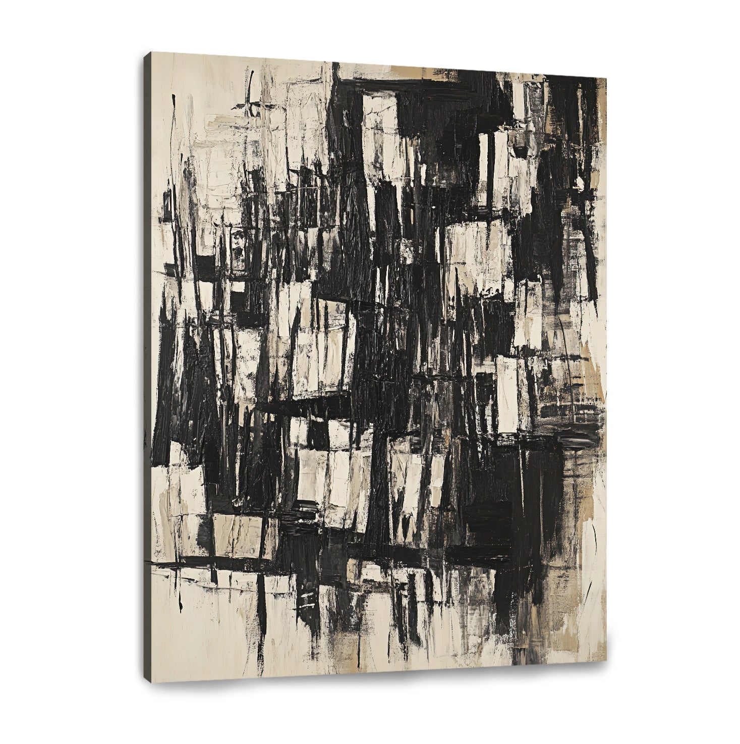 Urban Noir Abstract Canvas Print for Living Room
