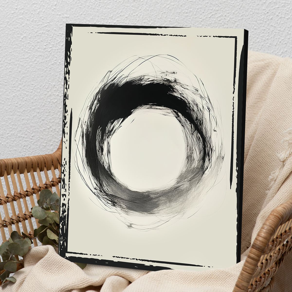 Zen Circle Abstract Canvas Print for Living Room