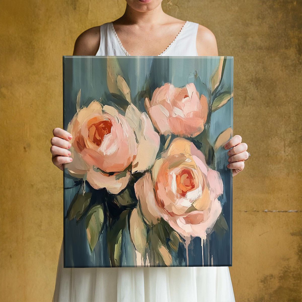 Blooming Grace Abstract Floral Canvas Print for Living Room