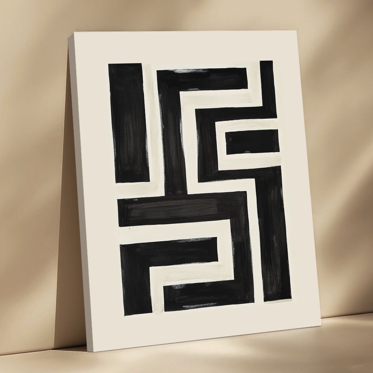 Modern Maze Abstract Canvas Print for Living Room