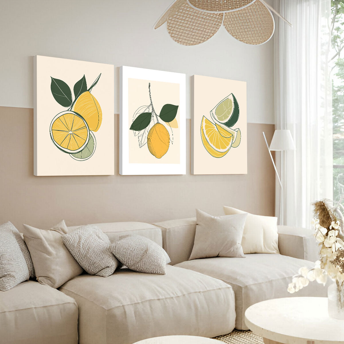 Summer Lemon Bliss Abstract Wall Art