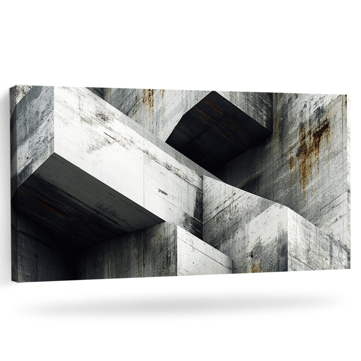 Geometric Deconstruction Industrial Abstract Canvas Wall Art