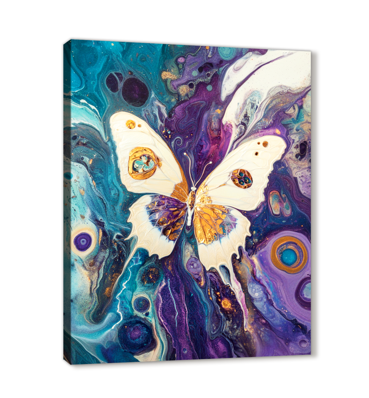 Ethereal Flight Fluid Art Abstract Canvas Wall Art