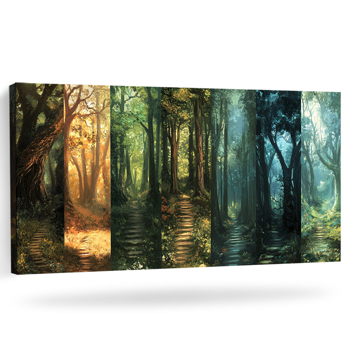 Seasons of the Forest Landscape Abstract Canvas Wall Art