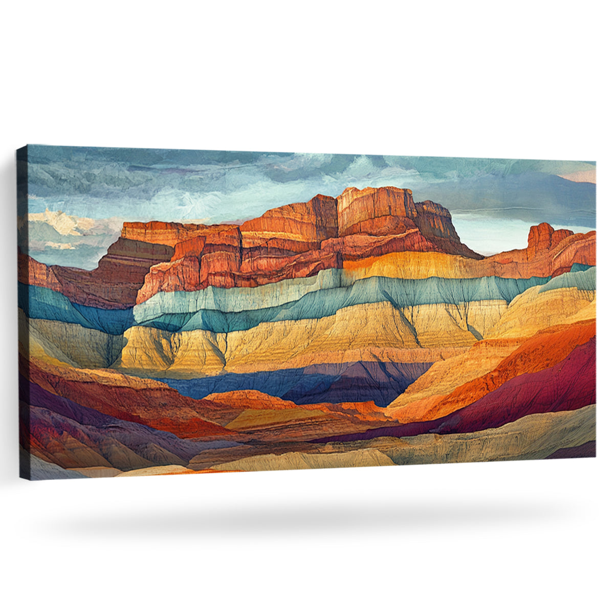 Canyon Colors Vibrant Landscape Abstract Canvas Wall Art