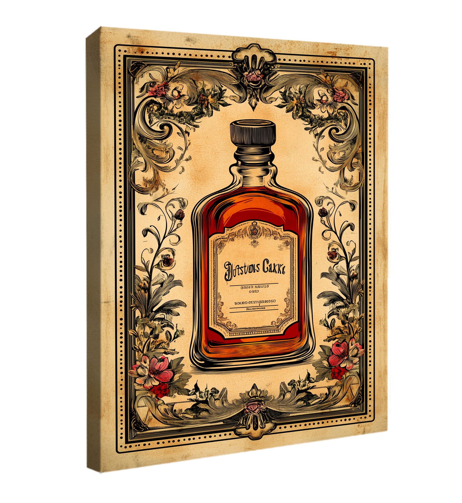 Old-Fashioned Apothecary Label Canvas Print with Vintage Details