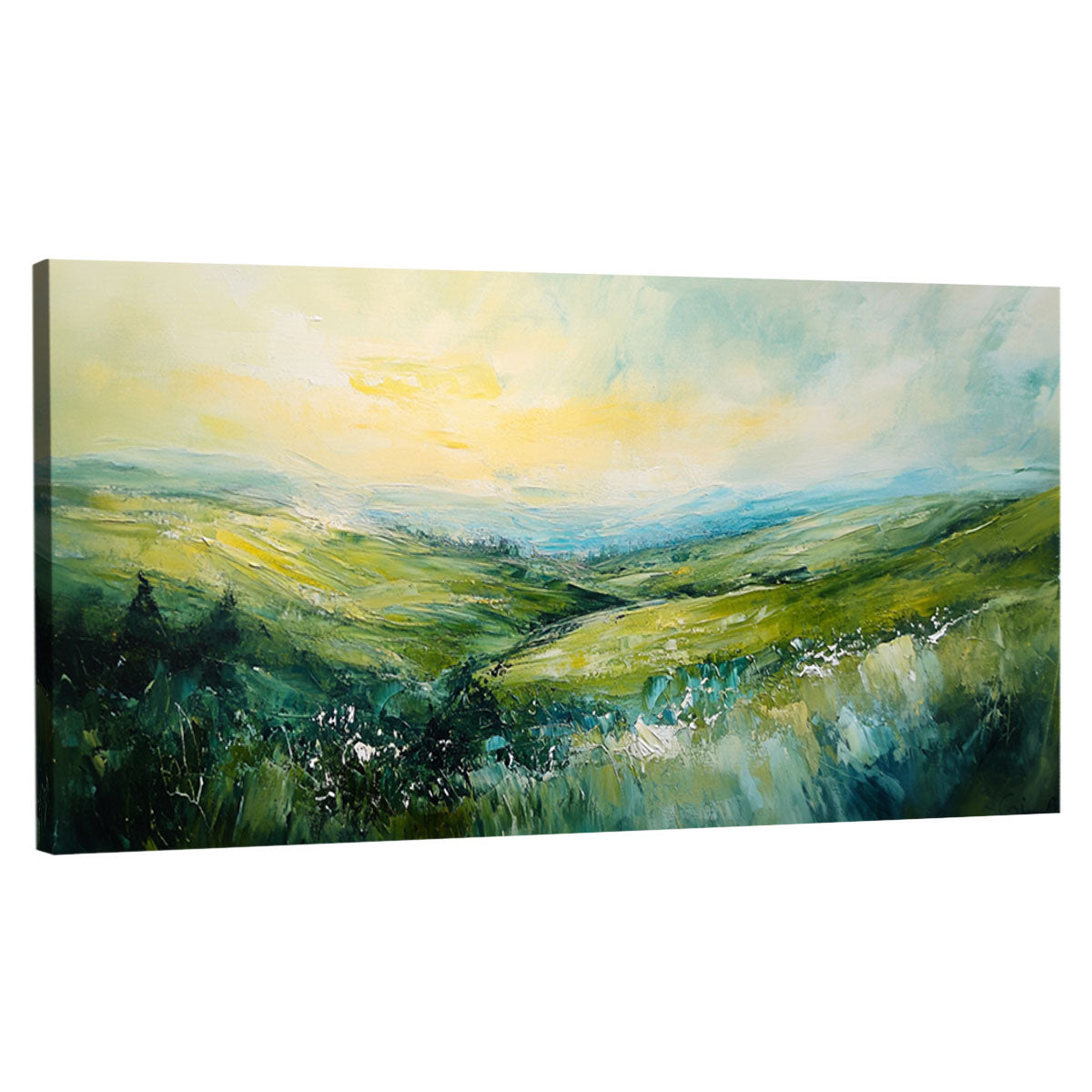 Abstract Green Landscape Rolling Hills