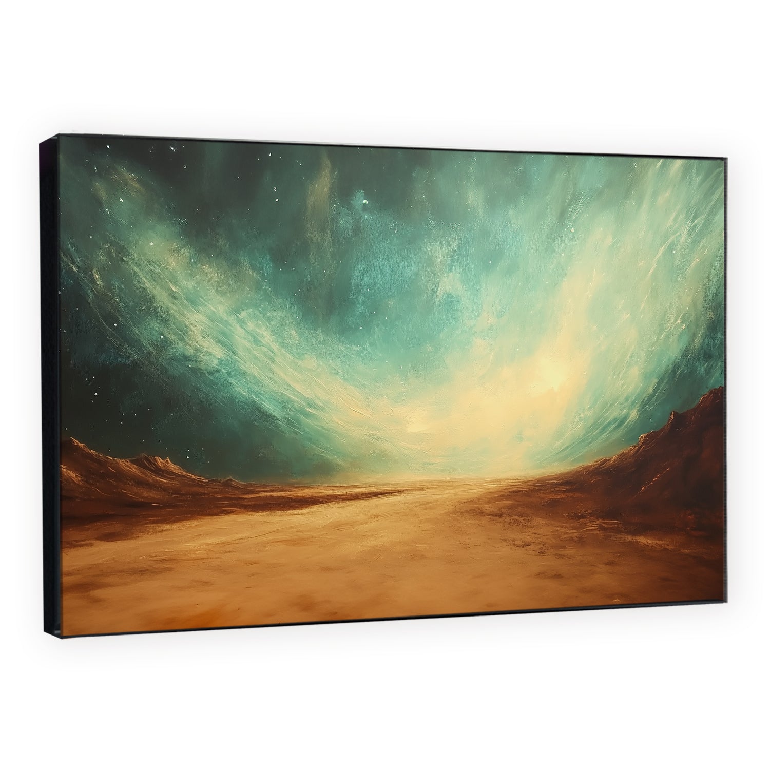 Iridescent Acrylic Painting Canvas With Floral Texture