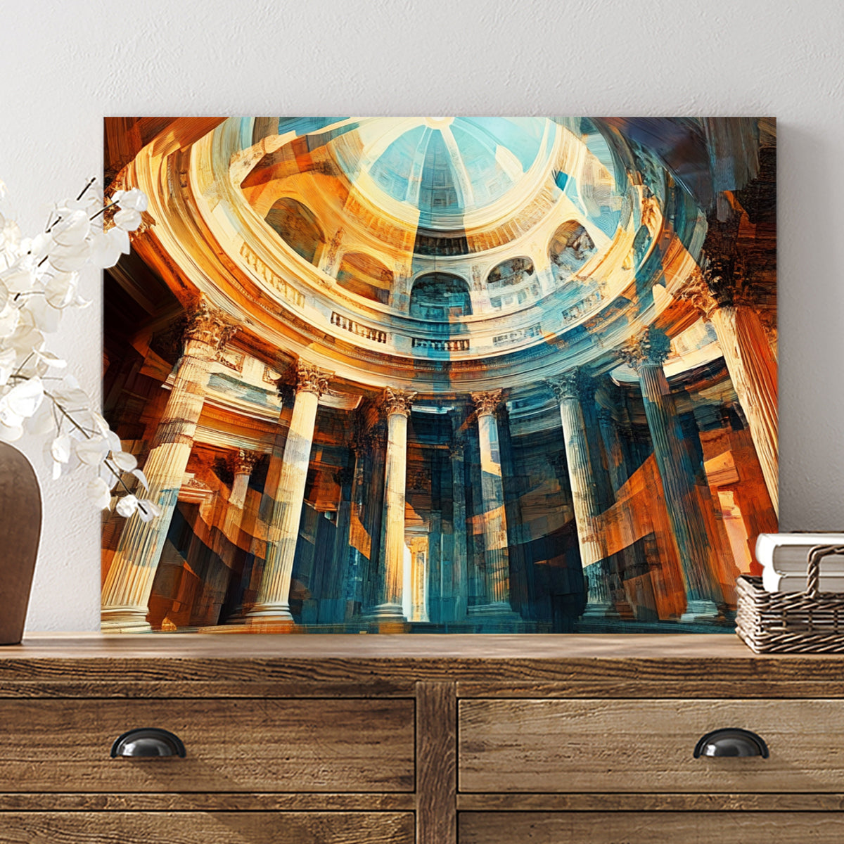 Vibrant Architecture Abstract Canvas Wall Art for Living Room