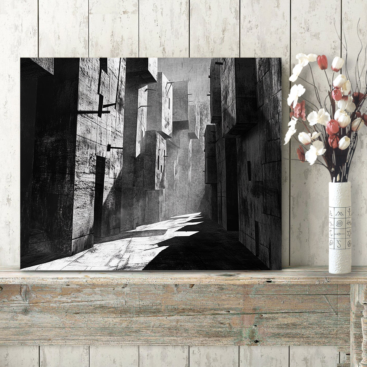 Monochrome Passage Minimalist Abstract Canvas Wall Art
